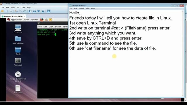 How to Create File in Redhat Linux 6 смотреть онлайн