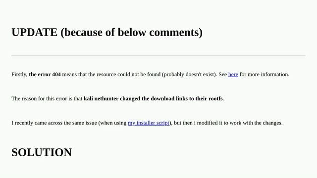 Unix: Kali nethunter installation error on android using Termux (404 not found) смотреть онлайн