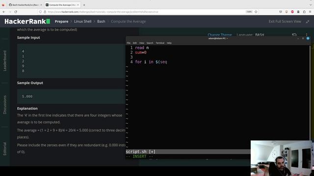 BASH from beginner to advanced: Solutions to Hackerrank Challenges - Episode 10: Compute Average смотреть онлайн