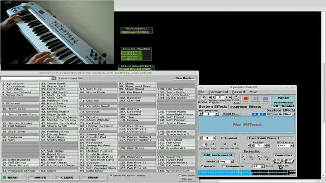 ZynAddSubFX - Different instruments for different keys - Linux - Synth смотреть онлайн