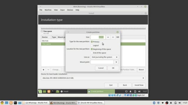 VirtualBox | Bagaimana Cara Installasi Linux Mint 19.1 (64bit) pada VirtualBox 6.1 смотреть онлайн