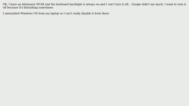 Ubuntu: How to turn off keyboard backlight of and Alienware M14X laptop? смотреть онлайн