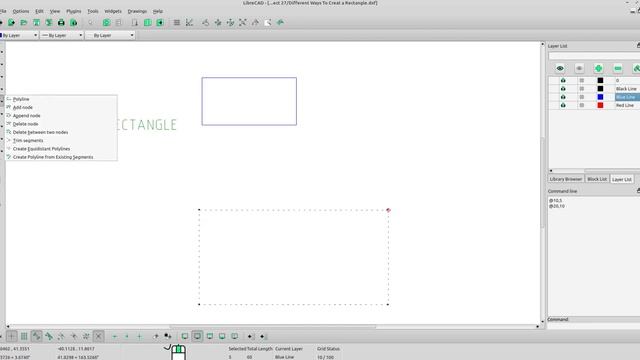 Different Ways To Draw a Rectangle - Librecad 2D CAD Free Software смотреть онлайн