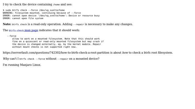`btrfs check --force` without --repair on a mounted device (2 Solutions!!) смотреть онлайн