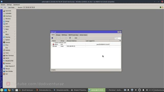 Management User di Mikrotik (Menambahkan User dan Membatasi Hak Akses User) смотреть онлайн