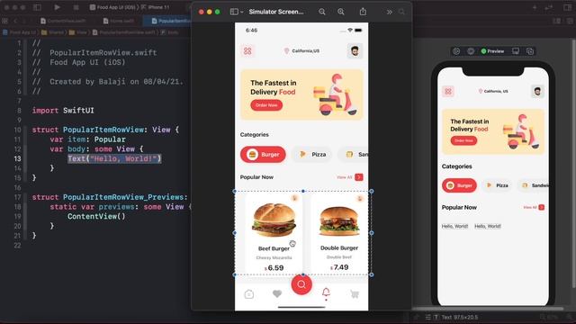 SwiftUI 2.0 Complex App UI - Food Ordering App UI - Custom Tab Bar - Custom Menu - SwiftUI Tutorial смотреть онлайн