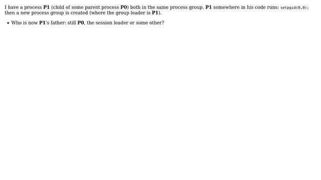 Unix & Linux: Process's father after setpgid(0,0); смотреть онлайн