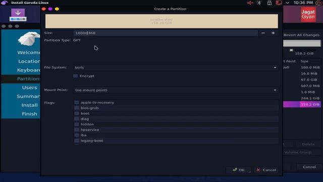 Garuda Linux Manual Partitioning on GPT Disk UEFI смотреть онлайн
