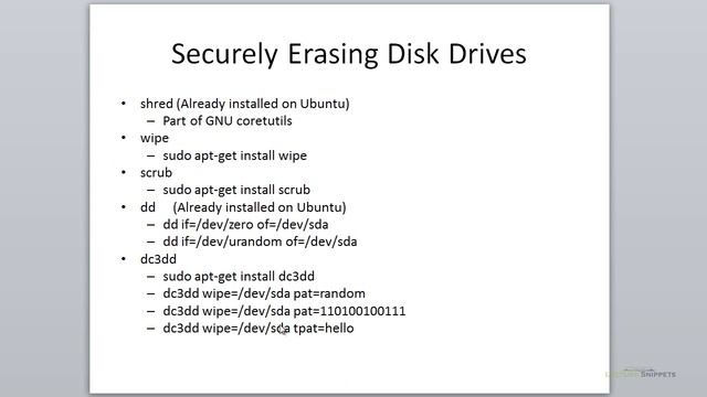 Ubuntu 12.04 Forensics - Securely Erasing Disk Drives Overview смотреть онлайн