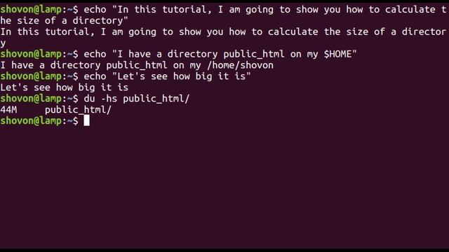 Linux Command Line - Calculate the Total Size of a Directory смотреть онлайн