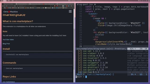 Neovim - Discover Extensions with CoC Marketplace смотреть онлайн