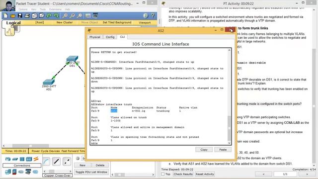 3.1.4.3 Packet Tracer - Configure VTP and DTP смотреть онлайн