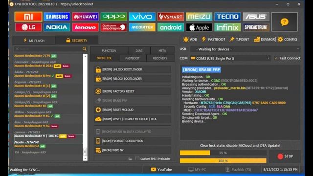 REDMI Not 9 -M2003J15SS- FRP & MI Account Remove With Unlocktool | WB Channel 5
