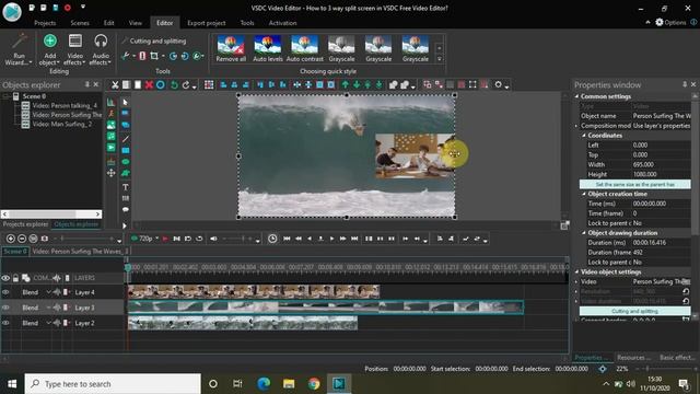How To 3 Way Split Screen In VSDC Free Video Editor?