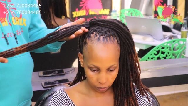 How to Style Locked Up Barrel Roll Space Buns on Dreads with a Touch of Basket Weave. смотреть онлайн