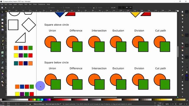 Compounding vector shapes in Inkscape using path effects смотреть онлайн