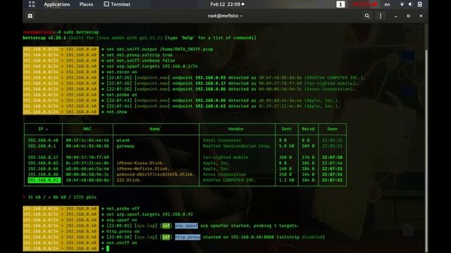 SniFFing Network Bettercap смотреть онлайн