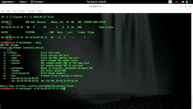Bypassing Mac filter using Kali Linux смотреть онлайн