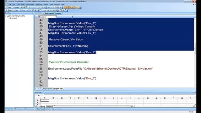 QTP Environment Variables смотреть онлайн