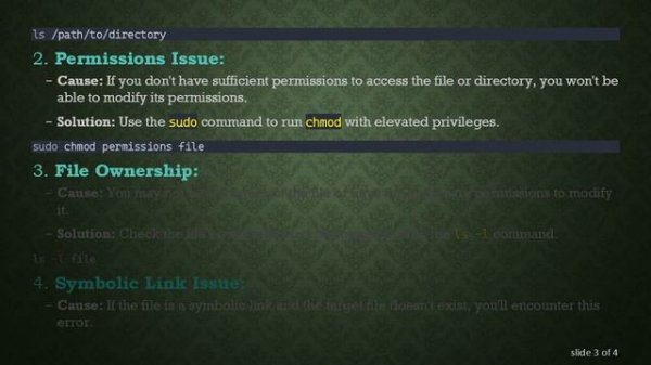 Troubleshooting "chmod: cannot access 'file': No such file or directory" on Unix & Linux