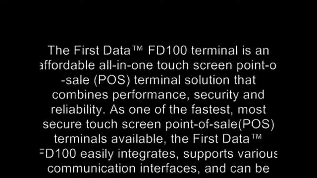 First Data FD-100 Presented by Merchants Bancard Network - mbncard.com смотреть онлайн
