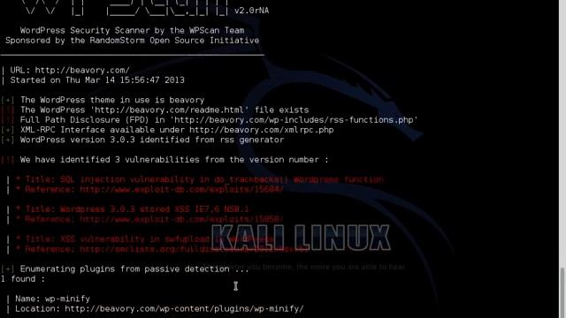 WPScan on Kali Linux смотреть онлайн