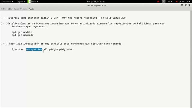 Como instalar pidgin y OTR en Kali Linux 2016.1 смотреть онлайн