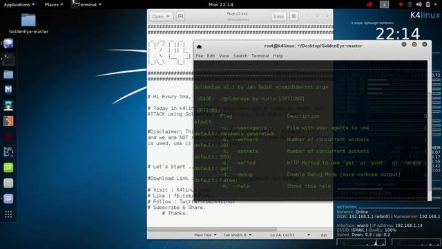 Kali Linux 2 0 Tutorials Dos Attack using GoldenEye смотреть онлайн