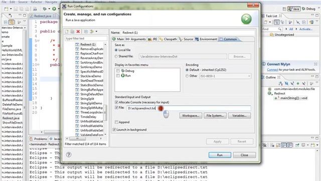 HOW TO REDIRECT ECLIPSE CONSOLE OUTPUT TO A FILE DEMO смотреть онлайн