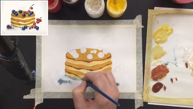«Блины и ягоды» как нарисовать ГУАШЬ | Сезон 1-5 |Мастер-класс для начинающих смотреть онлайн