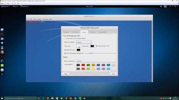 Change Terminal Color and Font Size in Kali Linux