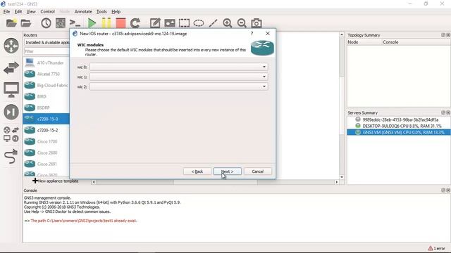 Setup Cisco Switch IOS 3745 12.4 On GNS3 2.1.11