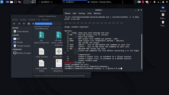cara menggunakan exe2hex di kali linux смотреть онлайн