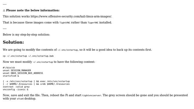 Raspberry Pi: tightvncserver - Displaying Grey Screen on Kali-Linux upon VNC Connection смотреть онлайн