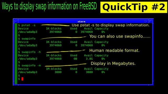 FreeBSD QuickTips #18 - Memory / Disk Usage & Swap Tricks смотреть онлайн