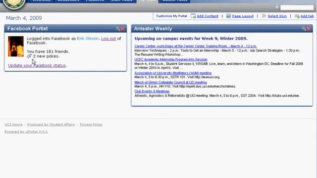 UC-Irvine-developed Facebook portlet смотреть онлайн