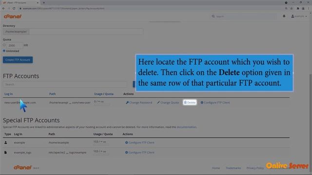 How to Delete an FTP User account from cPanel @OnliveServer смотреть онлайн