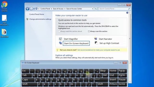 Computer On Screen Keyboard Windows 7 |How to Open On Screen Keyboard| смотреть онлайн