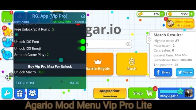 Agario Mod Menu v 2.15.0 Without Root смотреть онлайн