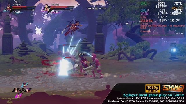 Shing! - local 2 player mode on Linux смотреть онлайн
