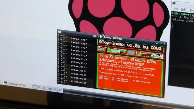 Raspberry Pi running new PCW benchmarks (1986) under uQLx (Sinclair QL emulator) смотреть онлайн