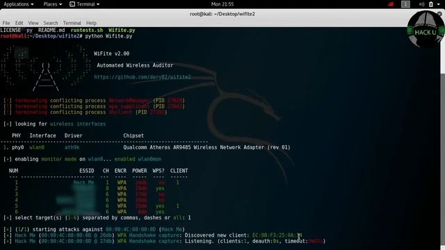 WIFI HACK PASSWORD(Wifite2) Kali Linux Password Hack Tool Best HACK U смотреть онлайн