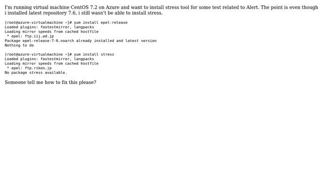 No package stress available. How to install stress on CentOS 7.2? (2 Solutions!!) смотреть онлайн