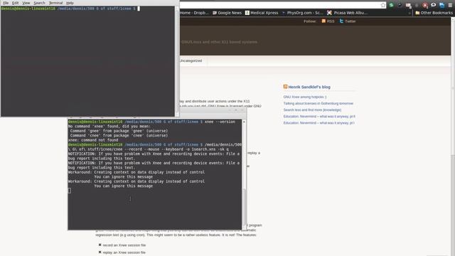 xnee demonstration on linux mint 16 replay of mouse and keyboard смотреть онлайн