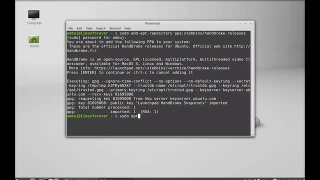 Install Handbrake on Linux Mint 15 /16 via PPA смотреть онлайн
