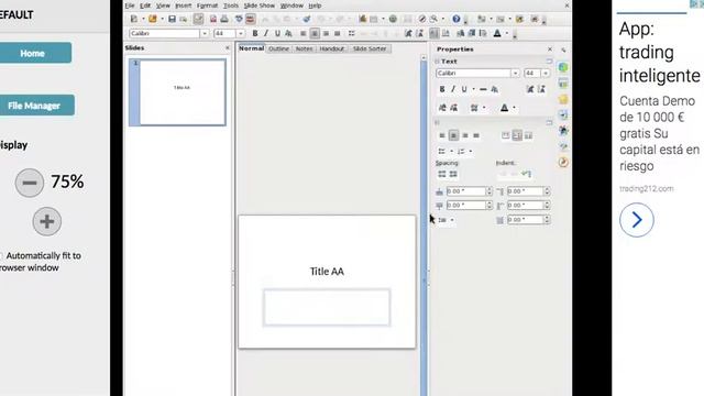OpenOffice Impress online editor for presentations смотреть онлайн