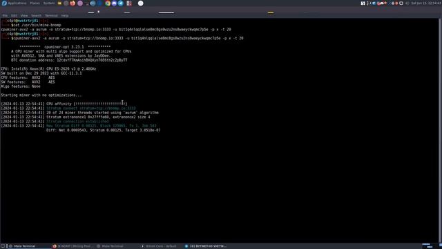 mining BITNET on linux using cpuminer смотреть онлайн