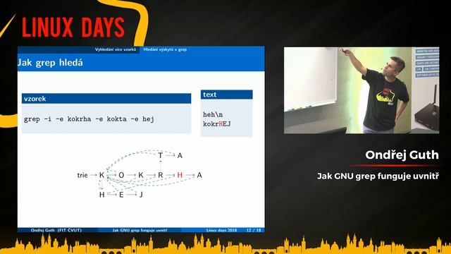 LinuxDays 2018 - Jak GNU grep funguje uvnitř - Ondřej Guth смотреть онлайн