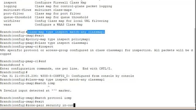 Zone-Based Policy Firewall (ZBPF) - Configuration смотреть онлайн